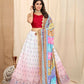 DEIANA'S Beautiful Pure Chinon Jari Silk Weaving Lehengha Choli - White | Swadesiicart