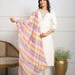 Festive Wear Ethnic White viscose blend Stitched Suit With Dupatta - Tanisha | Swadesiicart