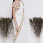 Little Bansi Floral Print Ready To Wear Saree And Floral Blouse - White | Swadesiicart