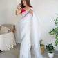 Vamsee Sheetal White Organza Saree - Swadesiicart