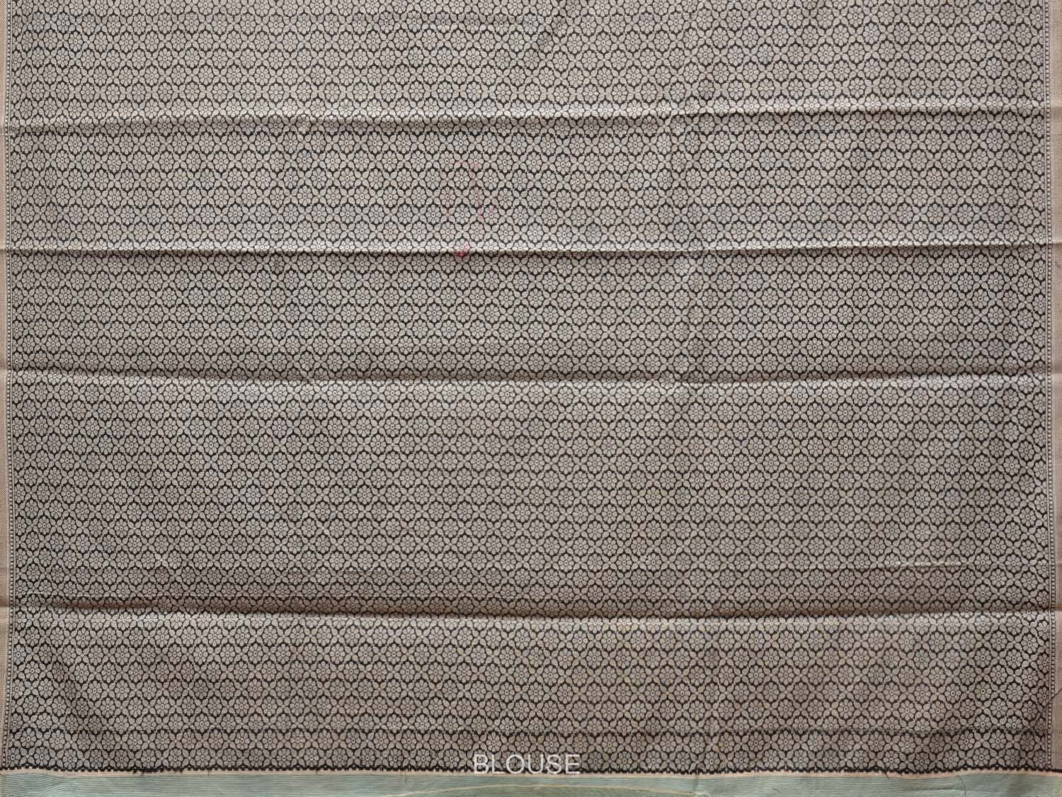 Cream and Black Cut Work Sico Cotton Saree with Body Buta and Border Design - Global Threads | Swadesiicart