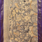 Cream and Blue Kalamkari Hand Painted Paithani Silk Handloom Saree with Ramayana Design - Global Threads | Swadesiicart