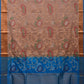 Cream and Blue Uppada Silk Handloom Saree with All Over Design - Global Threads | Swadesiicart