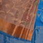 Cream and Blue Uppada Silk Handloom Saree with All Over Design - Global Threads | Swadesiicart