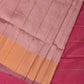 Cream and Pink Uppada Silk Handloom Saree with Checks and Contrast Pallu Design - Global Threads | Swadesiicart