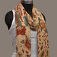 Cream Kalamkari Hand Painted Chiffon Dupatta with Dashavatar Design - Global Threads | Swadesiicart