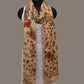 Cream Kalamkari Hand Painted Chiffon Dupatta with Dashavatar Design - Global Threads | Swadesiicart