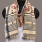 Cream Kalamkari Hand Painted Cotton Bhujodi Handloom Stole with Floral Design - Global Threads | Swadesiicart