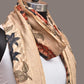 Cream Kalamkari Hand Painted Cotton Silk Dupatta with Floral Design - Global Threads | Swadesiicart