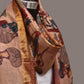 Cream Kalamkari Hand Painted Kanchipuram Silk Handloom Dupatta with Ajanta Design - Global Threads | Swadesiicart