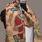 Cream Kalamkari Hand Painted Kanchipuram Silk Handloom Dupatta with Krishna and Radha Design - Global Threads | Swadesiicart