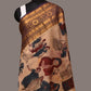 Cream Kalamkari Hand Painted Kanchipuram Silk Handloom Dupatta with Painting Design - Global Threads | Swadesiicart