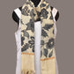 Cream Kalamkari Hand Painted Kota Silk Dupatta with Floral and Birds Design - Global Threads | Swadesiicart