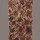 Cream Kalamkari Hand Painted Sico Stole with Floral Design - Global Threads | Swadesiicart