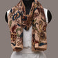 Cream Kalamkari Hand Painted Sico Stole with Floral Design - Global Threads | Swadesiicart