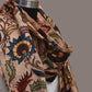 Cream Kalamkari Hand Painted Sico Stole with Floral Design - Global Threads | Swadesiicart