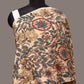 Cream Kalamkari Hand Painted Sico Stole with Tree of Life Design - Global Threads | Swadesiicart
