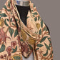Cream Kalamkari Hand Painted Sico Stole with Tree of Life Design - Global Threads | Swadesiicart