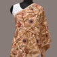 Cream Kalamkari Hand Painted Sico Stole with Tree of Life Design - Global Threads | Swadesiicart