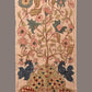Cream Kalamkari Hand Painted Sico Stole with Tree of Life Design - Global Threads | Swadesiicart