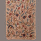 Cream Kalamkari Hand Painted Woolen Handloom Stole with Floral Design - Global Threads | Swadesiicart