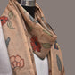 Cream Kalamkari Hand Painted Woolen Handloom Stole with Floral Design - Global Threads | Swadesiicart