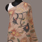 Cream Kalamkari Hand Painted Woolen Handloom Stole with Floral Design - Global Threads | Swadesiicart