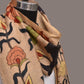 Cream Kalamkari Hand Painted Woolen Handloom Stole with Lotus and Fish Design - Global Threads | Swadesiicart