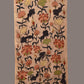 Cream Kalamkari Hand Painted Woolen Handloom Stole with Lotus and Fish Design - Global Threads | Swadesiicart