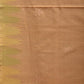 Cream Khadi Cotton Handloom Saree with Temple Border Design - Global Threads | Swadesiicart