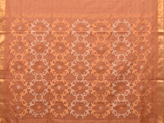 Cream Uppada Cotton Handloom Saree with Grill Pallu Design - Global Threads | Swadesiicart