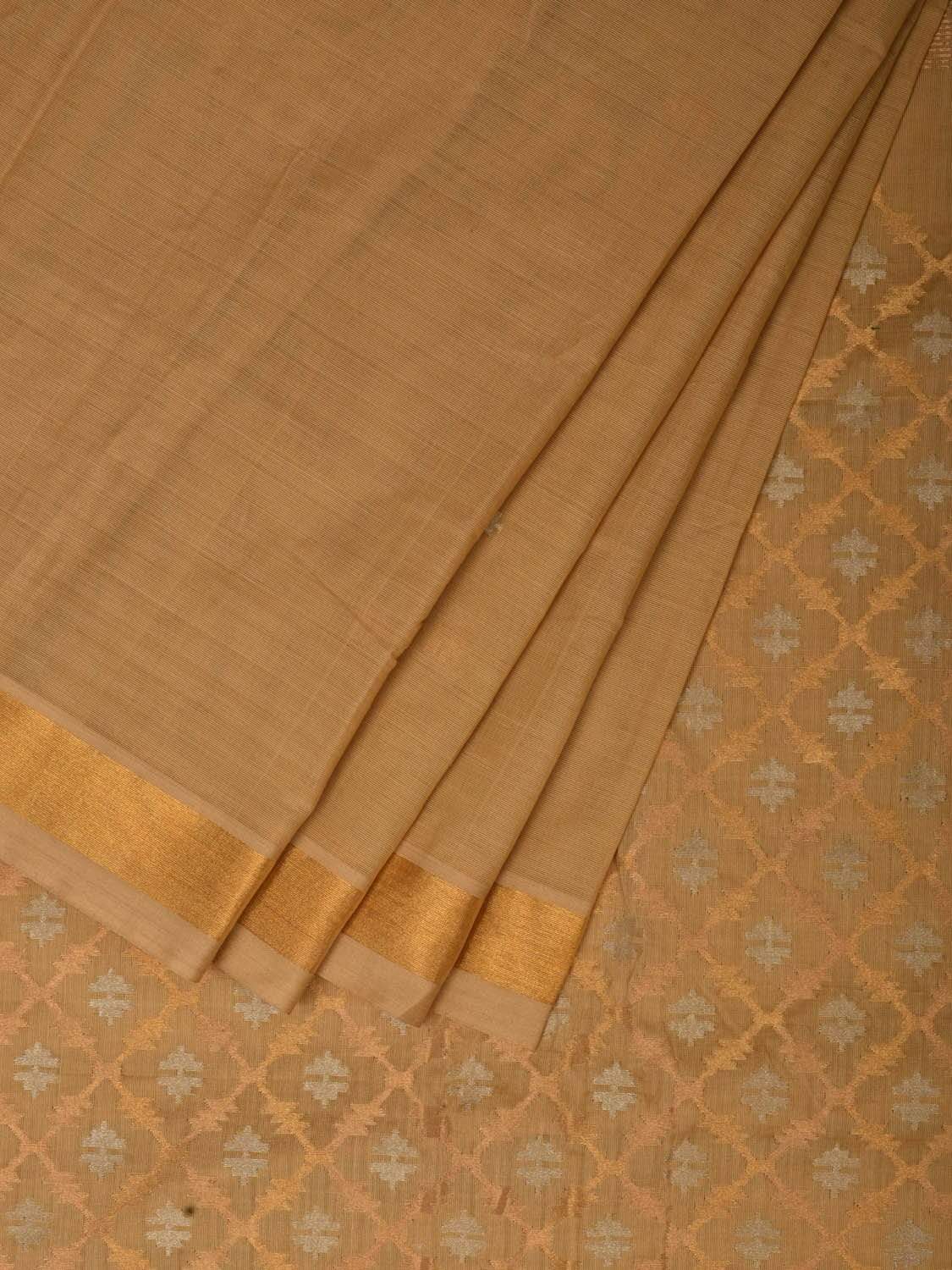 Cream Uppada Cotton Handloom Saree with Jamdani Pallu Design - Global Threads | Swadesiicart