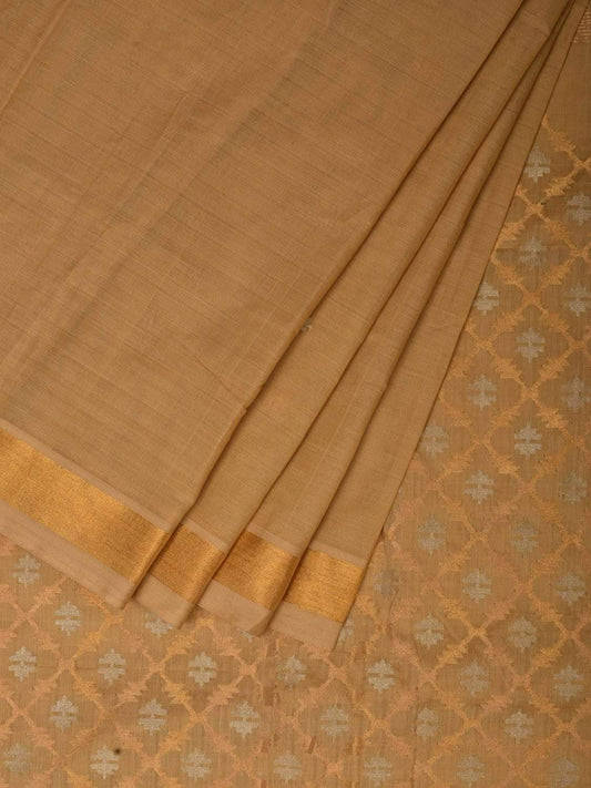 Cream Uppada Cotton Handloom Saree with Jamdani Pallu Design - Global Threads | Swadesiicart