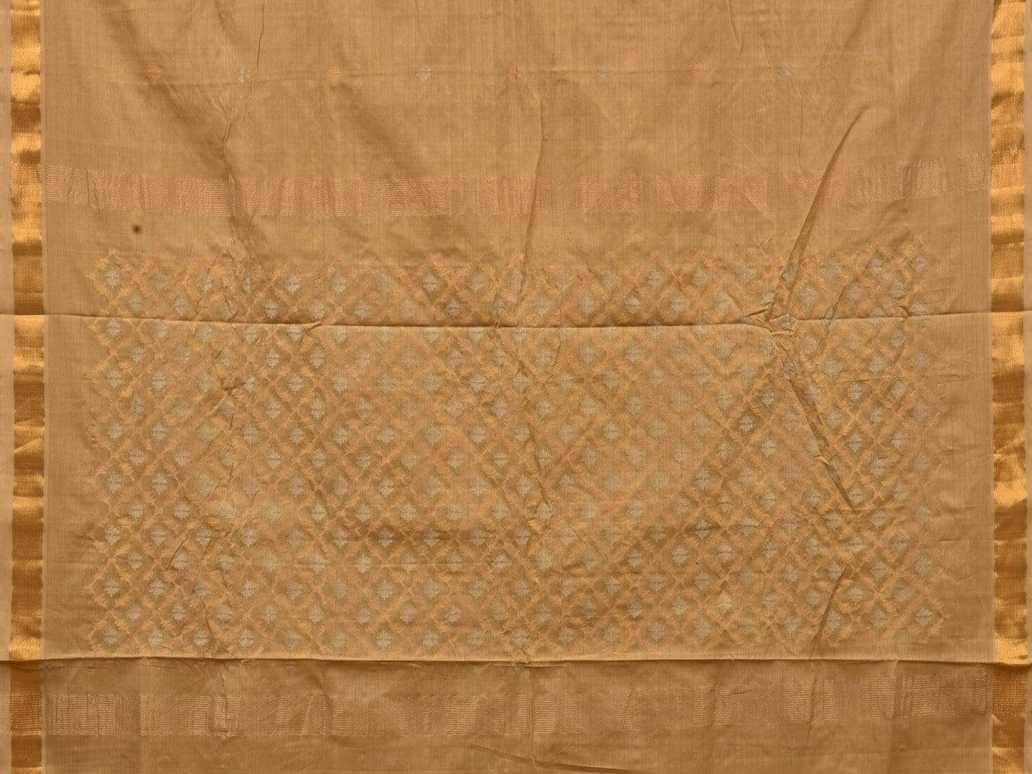 Cream Uppada Cotton Handloom Saree with Jamdani Pallu Design - Global Threads | Swadesiicart