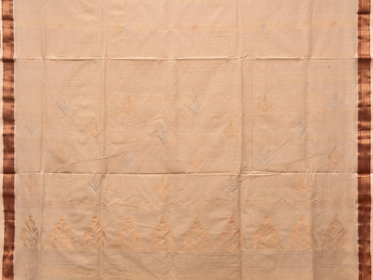 Cream Uppada Cotton Handloom Saree with Pallu Design - Global Threads | Swadesiicart
