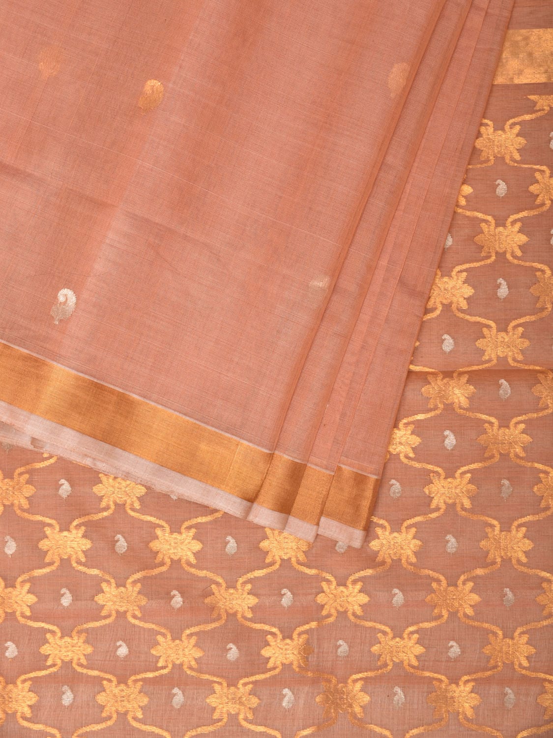 Cream Uppada Cotton Silk Handloom Saree with Jamdani Grill Design - Global Threads | Swadesiicart