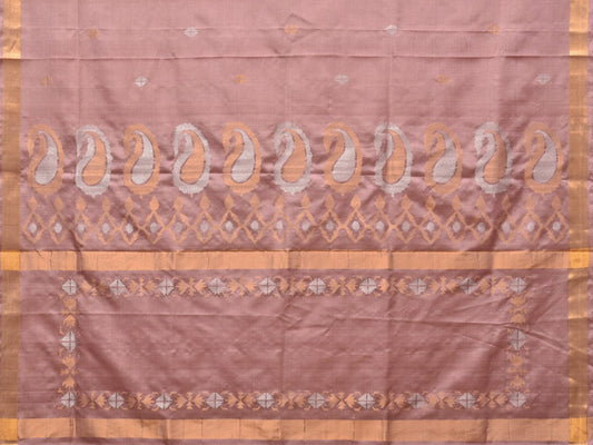 Cream Uppada Silk Handloom Saree with Mango Pallu Design - Global Threads | Swadesiicart