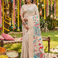 Anaita Cream Linen Cotton Woven Saree With Blouse