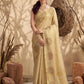 Anaita Cream Tissue Silk Woven Saree With Blouse