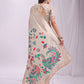 Anaita Cream Linen Cotton Woven Saree With Blouse