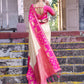Anaita Cream Soft Silk Woven Saree With Blouse