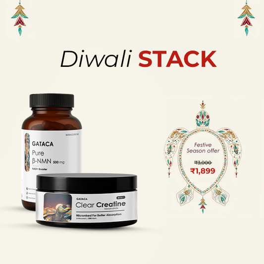 GATACA Diwali Stack (Pure β-NMN 500mg 30 Caps & Creatin 200 Mesh 100gm) | Swadesiicart