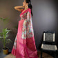 Joban Fashion Pink Floral Motifs Banarasi Silk Sarees | Swadesiicart