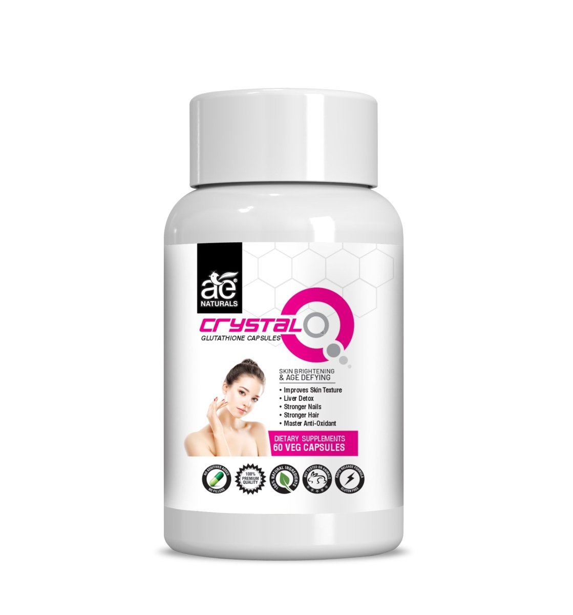 Ae Naturals Crystal Q Glutathione Capsules | Swadesiicart
