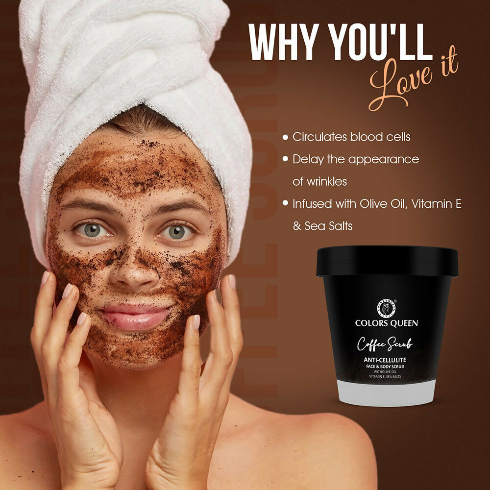 Colors Queen Anti-Cellulite Coffee Face & Body Scrub | Swadesiicart
