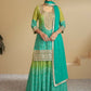 Anaita Green Digital print with Embroidered Silk Stitched Plazo Suit
