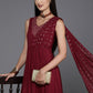 Ahalyaa Women's Traditional wear Ethnic Dress - Maroon | Swadesiicart