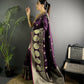 Joban Fashion Wine Banarasi Soft Lichi Silk Paisley Saree | Swadesiicart