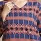 Breathables Women'S Blue Cotton Abstract Print Loungewear Co-Ord Set – Long Kurta & Pants