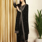 Jyoti Fashion Women's Black Georgette Resham Thread & Sequin Kurta with Trouser & Dupatta | Swadesiicart